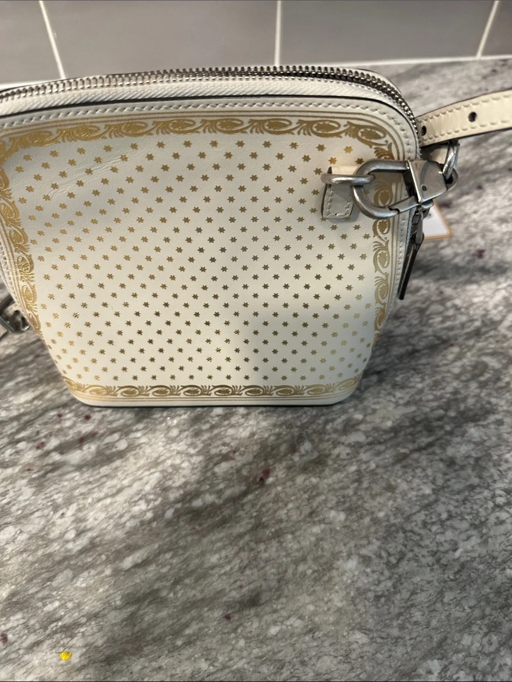 Gucci   X Sega Limited Edition  Cream and Gold Logo Crossbody Bag